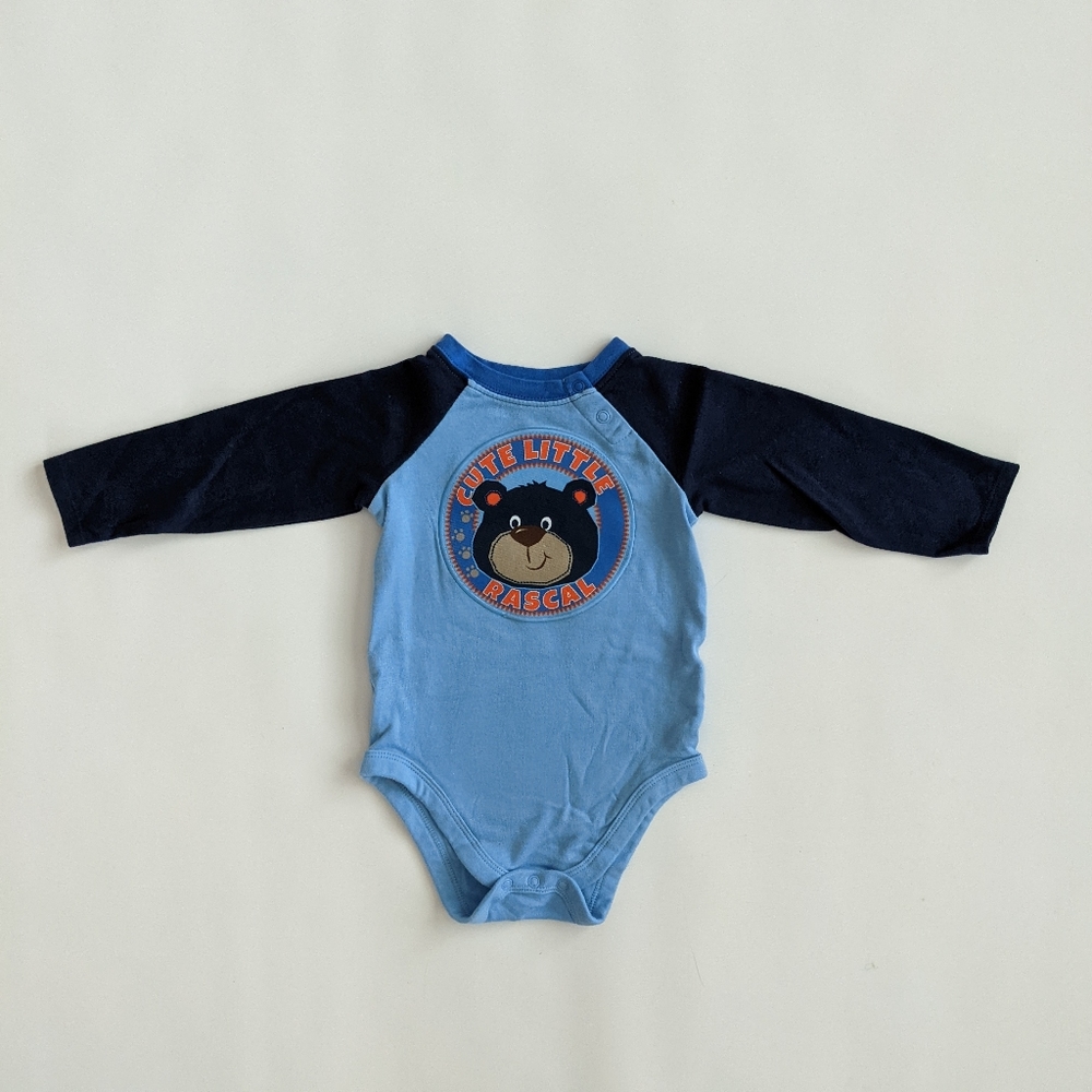 Garanimals Cute Little Rascal Long Sleeve Colorblock Bodysuit Onesie